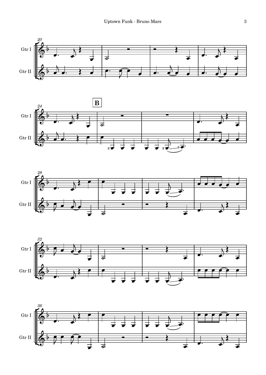 Uptown Funk Acoustic Guitar scores gallery preview page 2
