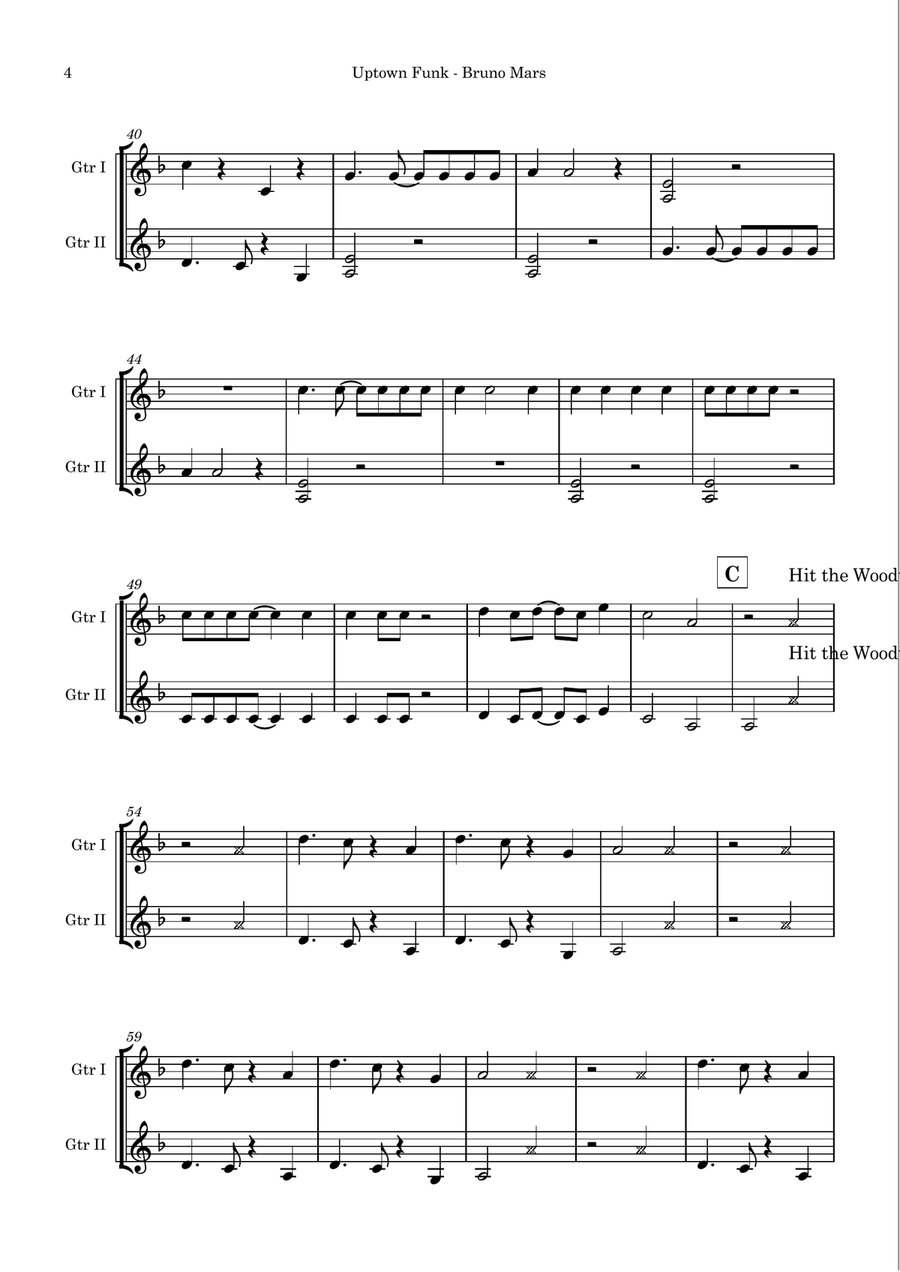 Uptown Funk Acoustic Guitar scores gallery preview page 3