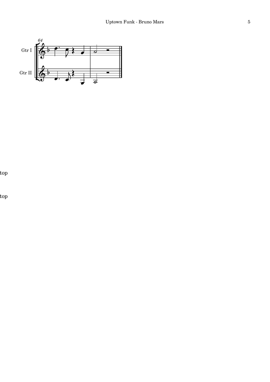 Uptown Funk Acoustic Guitar scores gallery preview page 4