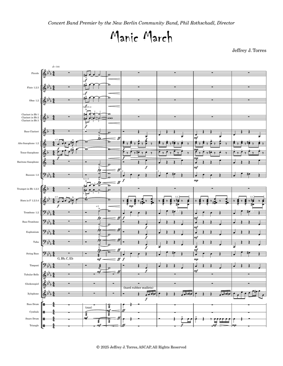 Manic March Manic March Concert Band scores gallery preview page 3