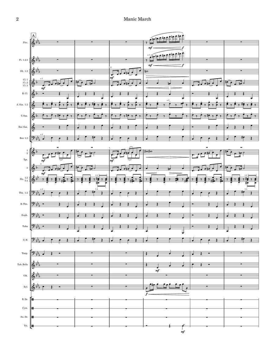 Manic March Manic March Concert Band scores gallery preview page 4