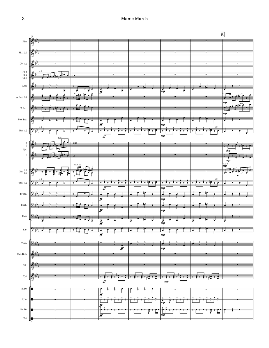 Manic March Manic March Concert Band scores gallery preview page 5