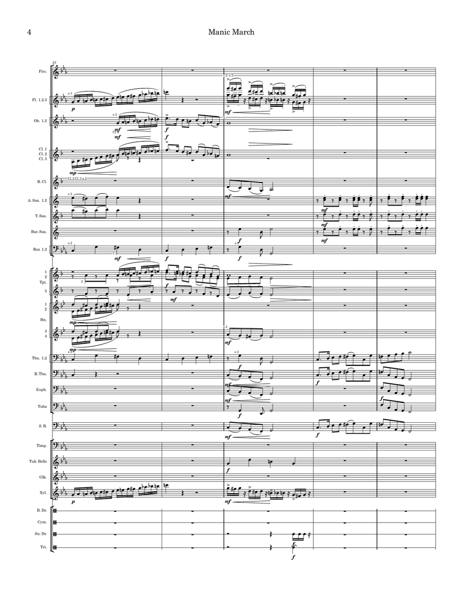 Manic March Manic March Concert Band scores gallery preview page 6