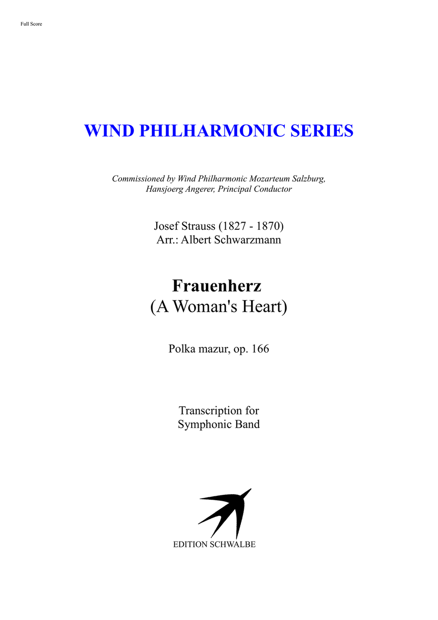 Frauenherz (A Woman's Heart), Polka mazur, op. 166 Concert Band scores gallery preview page 1
