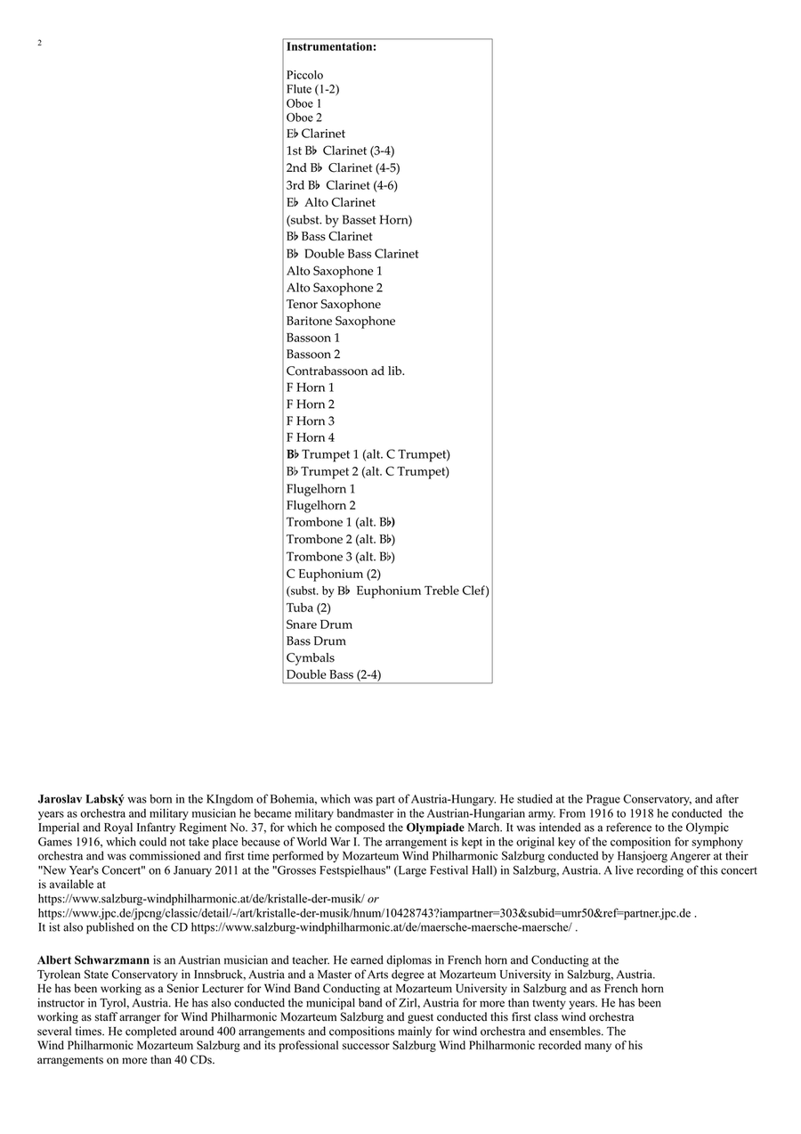 Olympiade March Concert Band scores gallery preview page 2