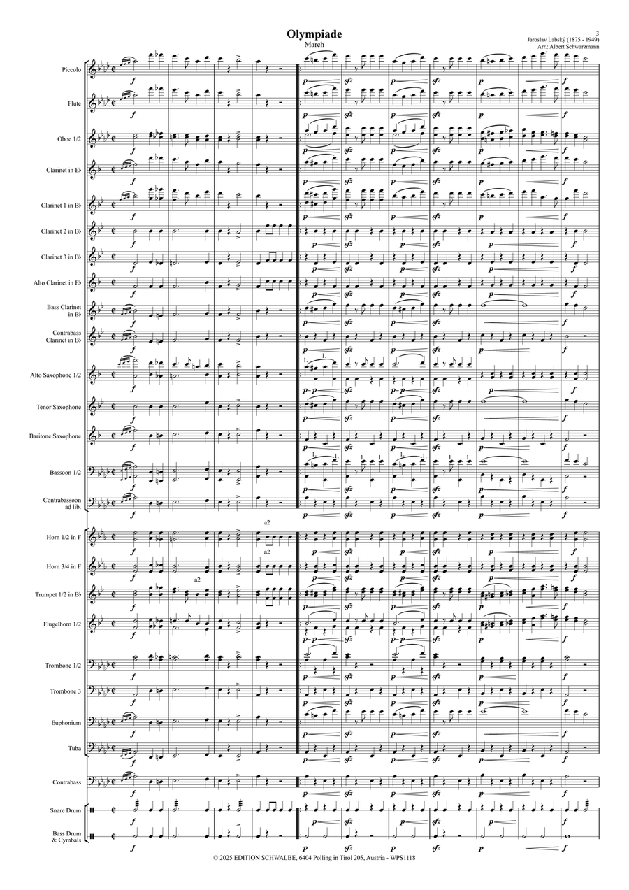 Olympiade March Concert Band scores gallery preview page 3