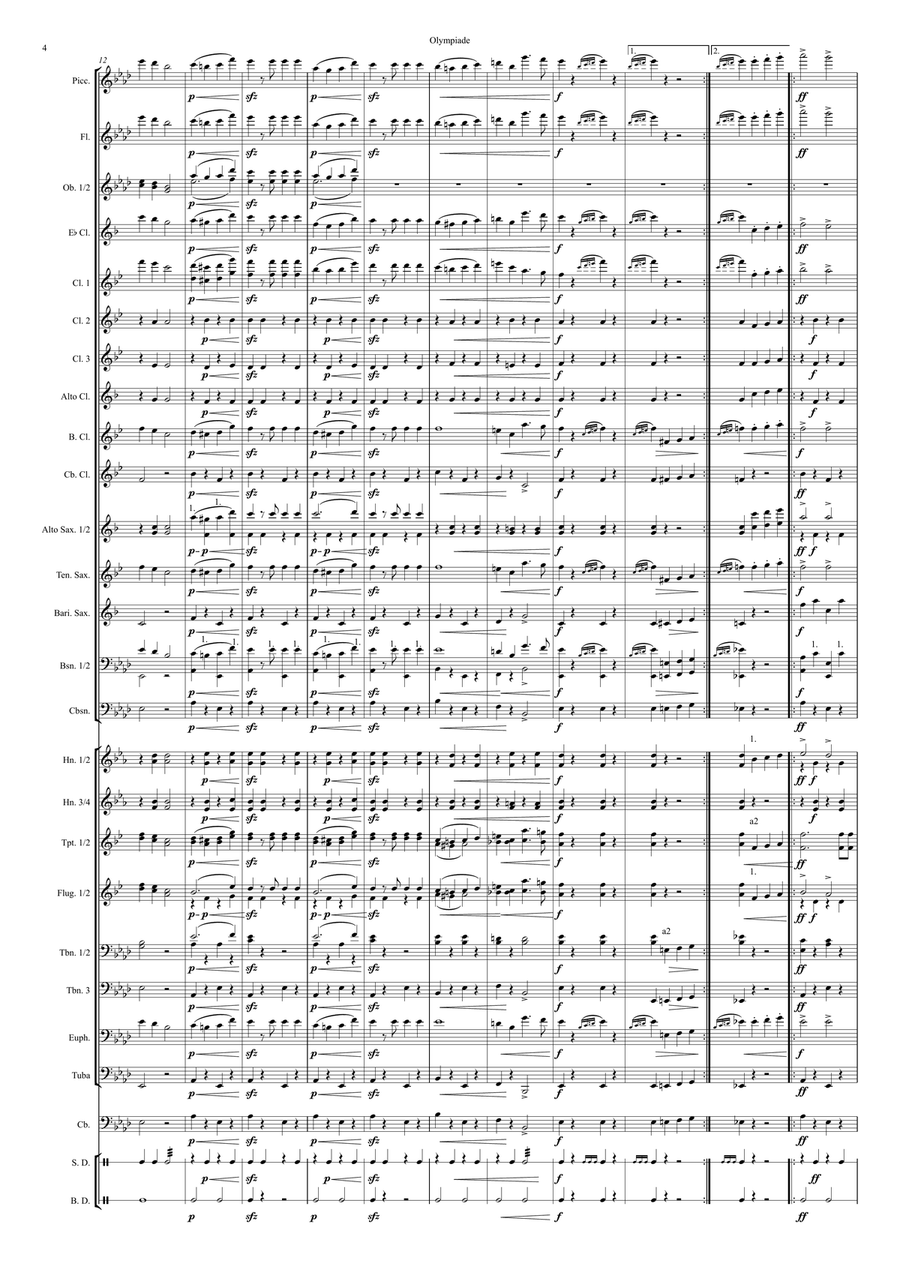 Olympiade March Concert Band scores gallery preview page 4