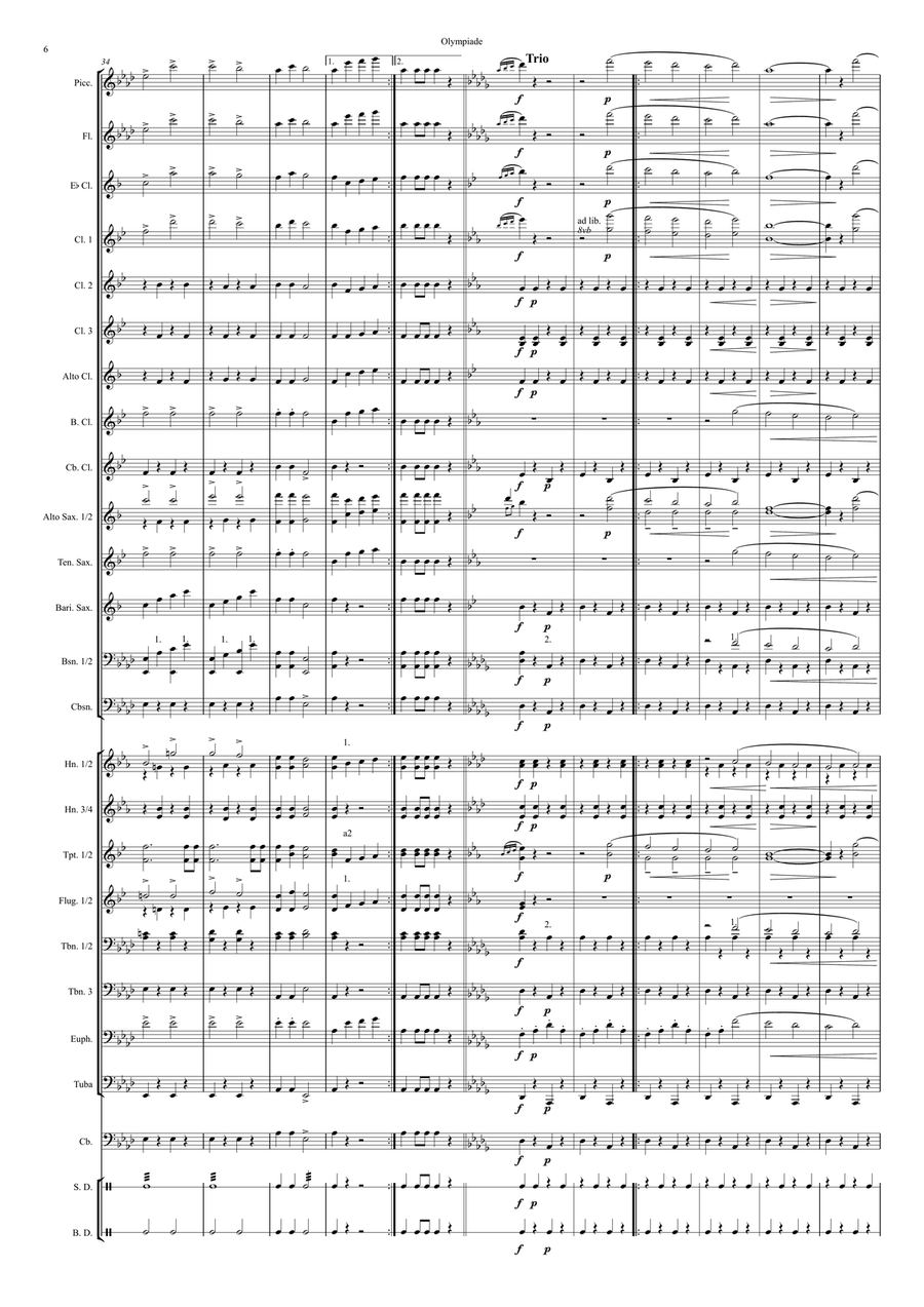 Olympiade March Concert Band scores gallery preview page 6