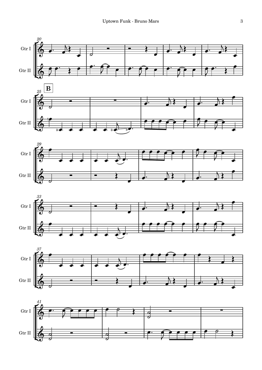 Uptown Funk Acoustic Guitar scores gallery preview page 2