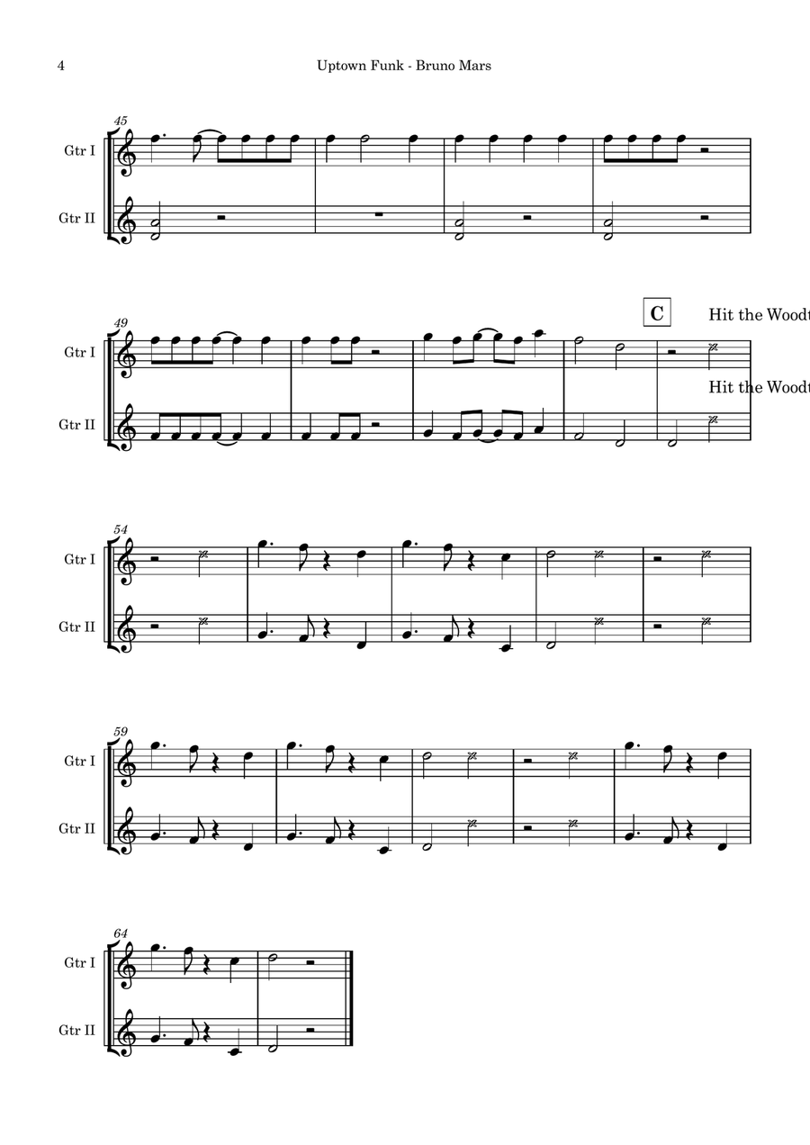 Uptown Funk Acoustic Guitar scores gallery preview page 3