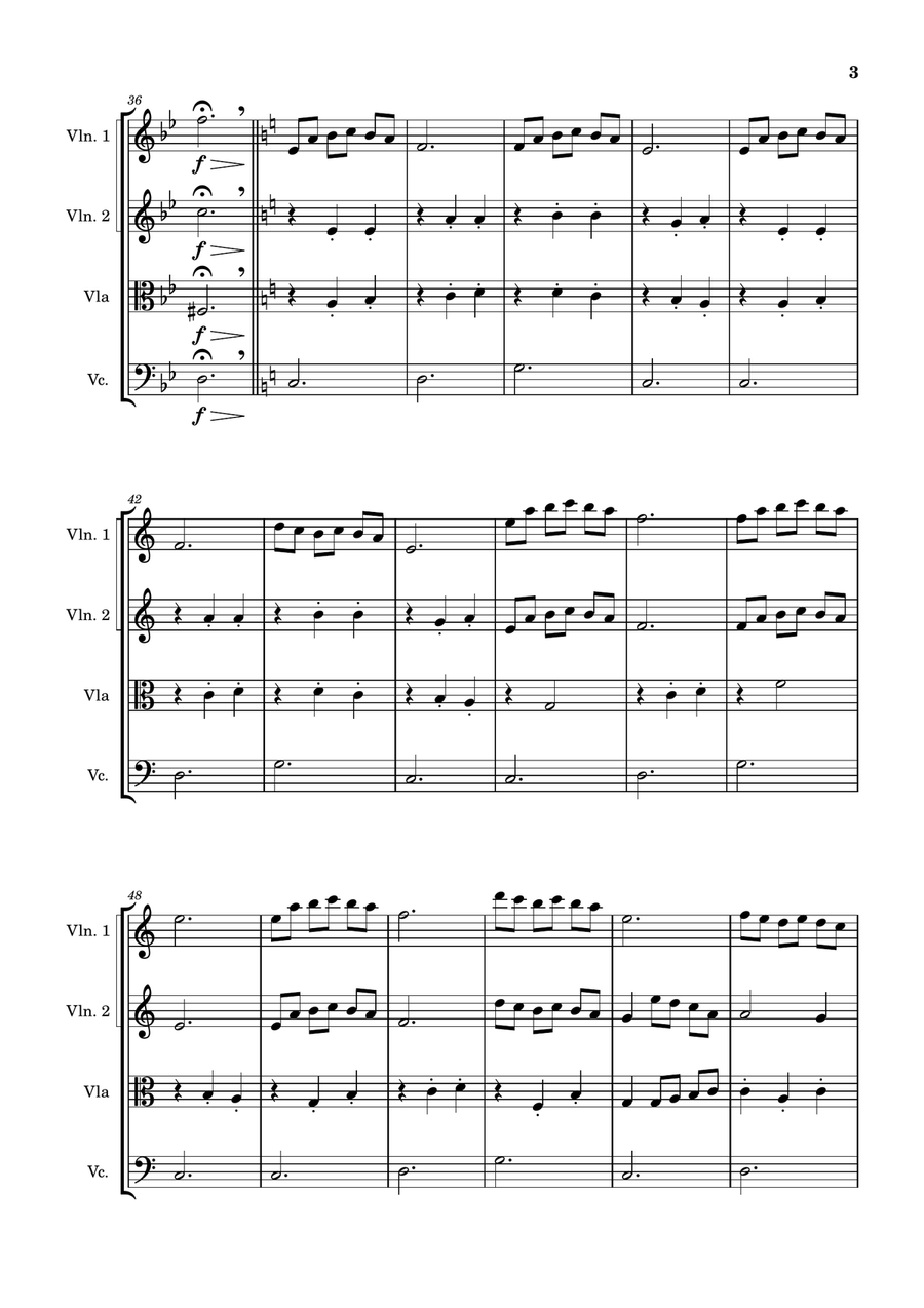 Mia & Sebastian's Theme String Quartet scores gallery preview page 3