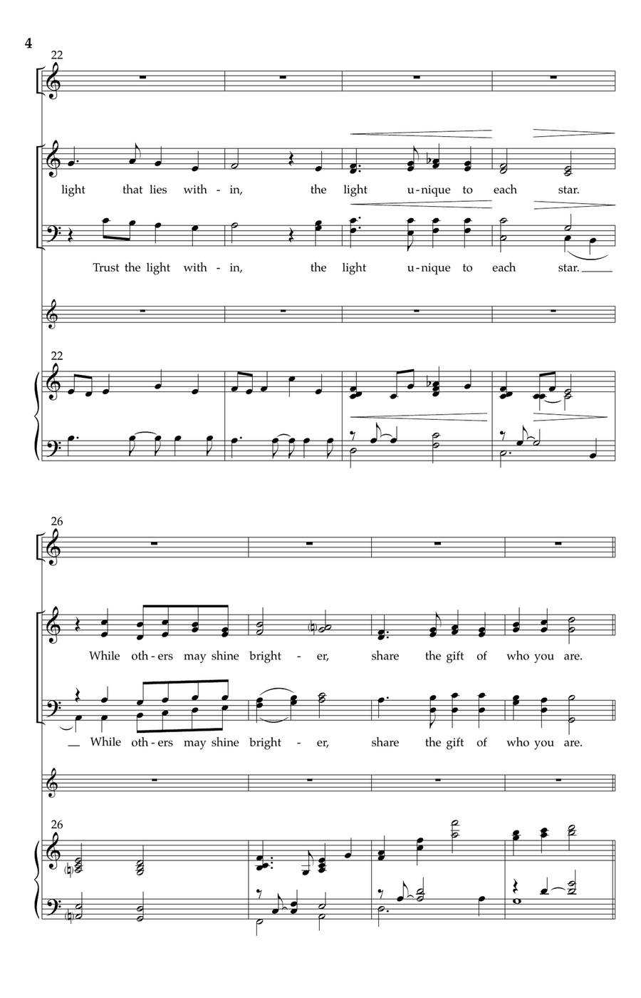 Lessons from a Star Lessons from a Star 4-Part scores gallery preview page 3