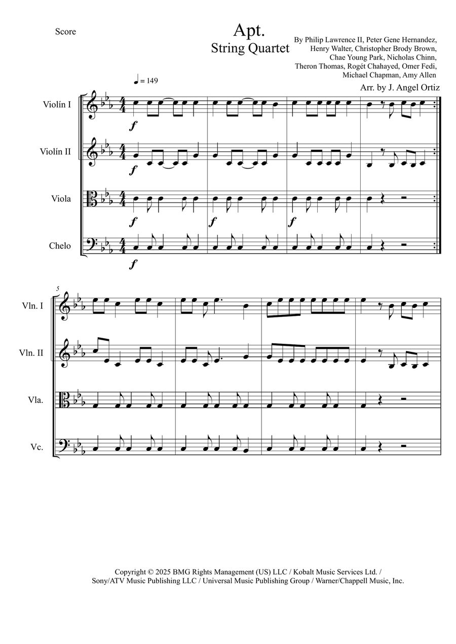 Apt. Apt. String Quartet scores gallery preview page 1