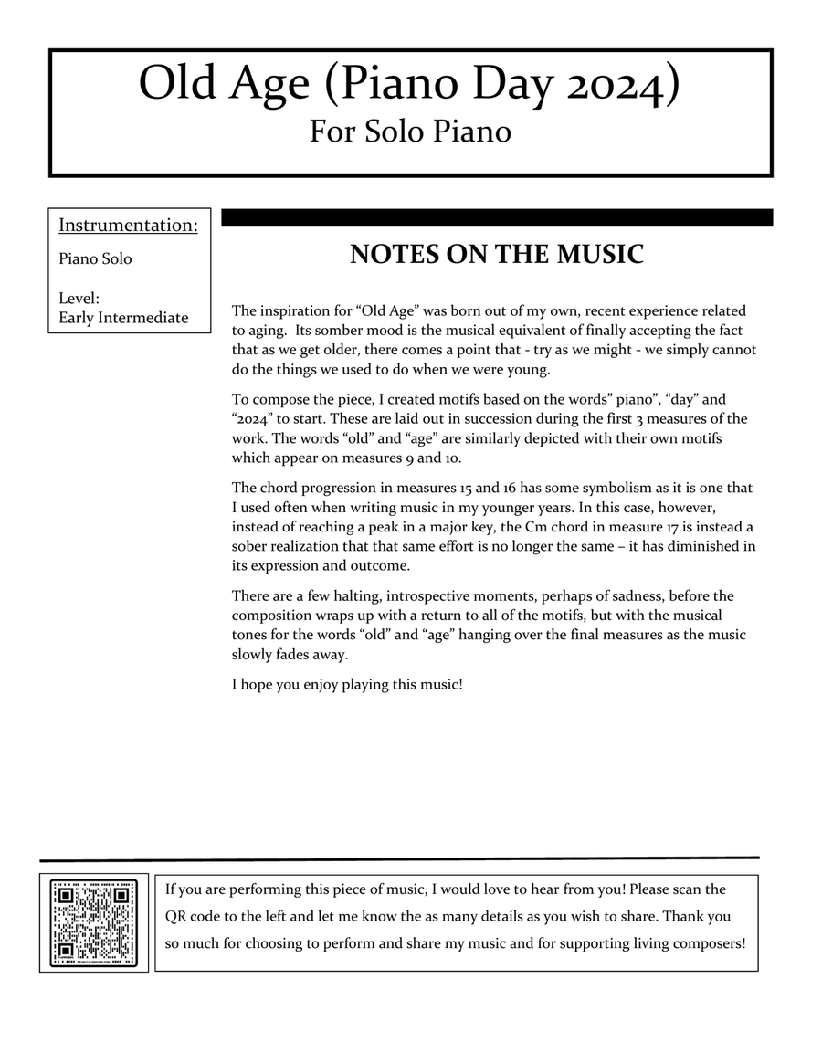 Old Age - Piano Day 2024 Old Age - Piano Day 2024 Piano Solo scores gallery preview page 2