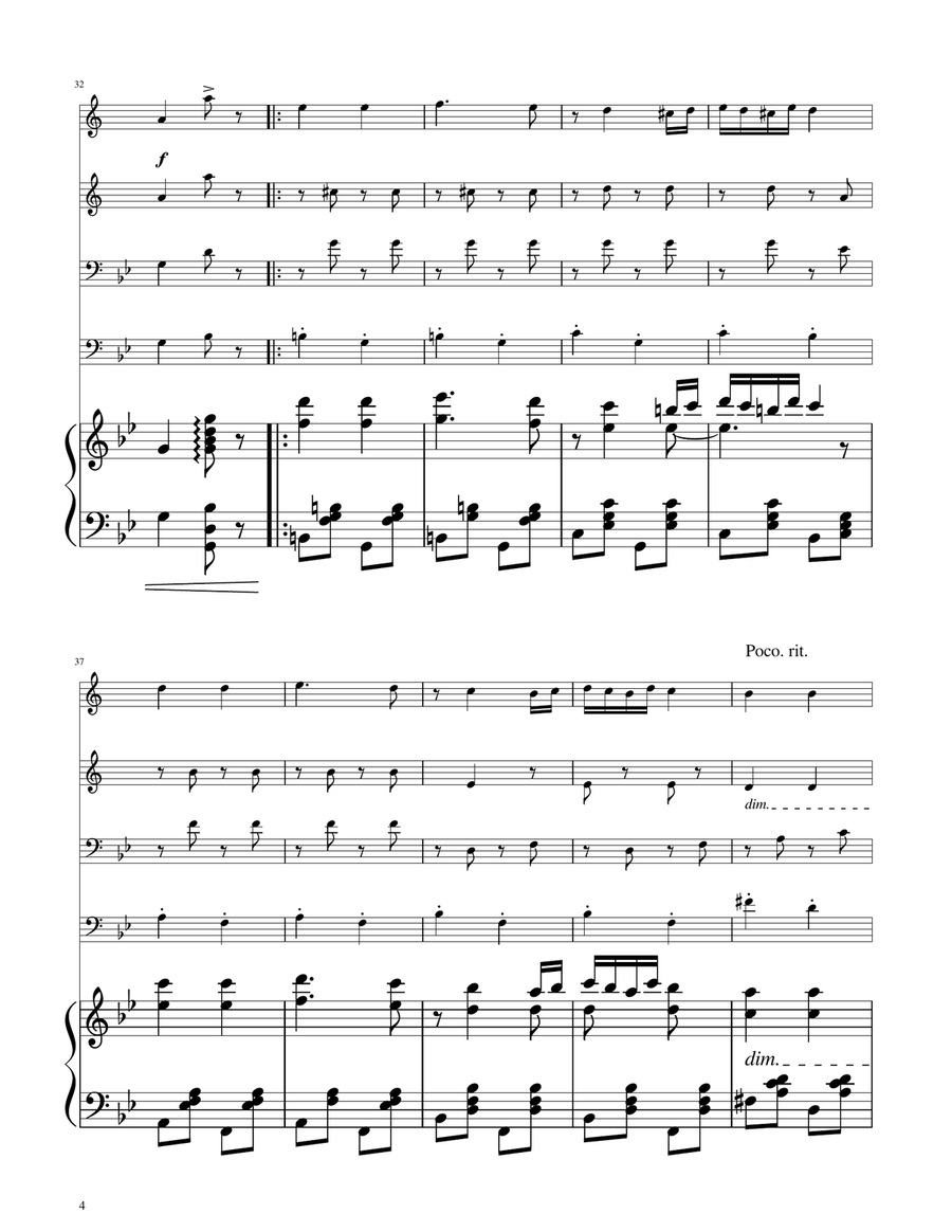 Hungarian Dance No. 5 - Brass Quartet Brass Quartet scores gallery preview page 4