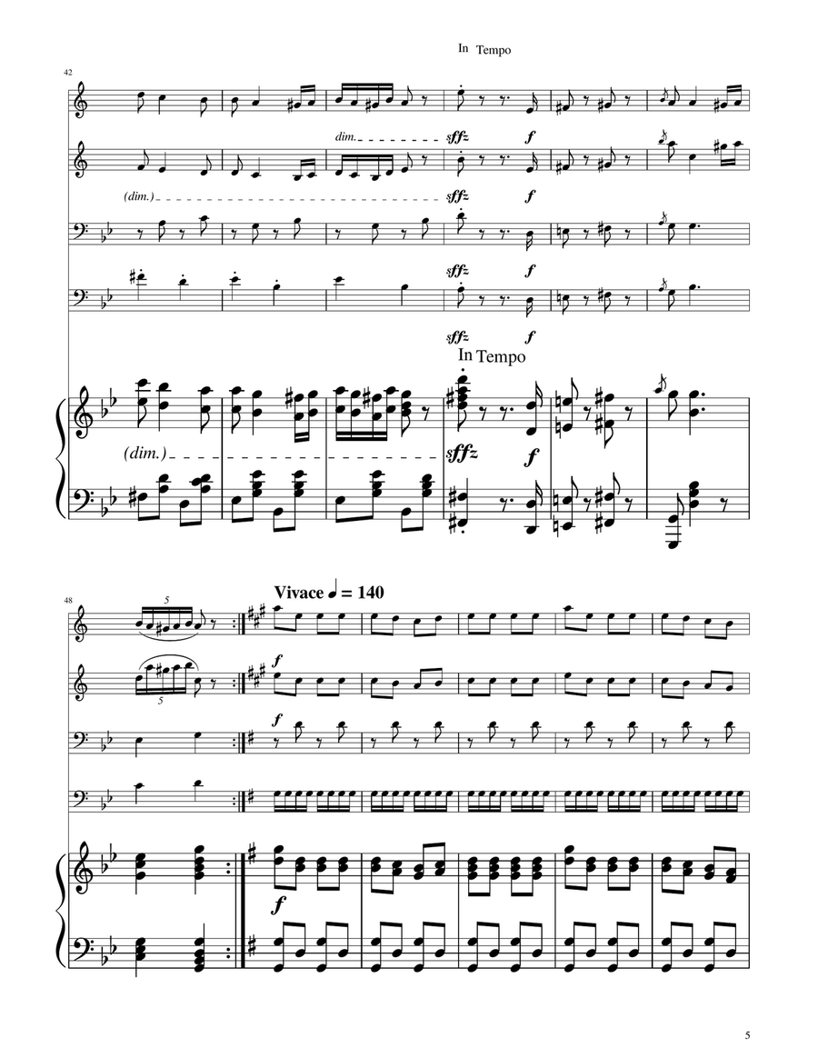 Hungarian Dance No. 5 - Brass Quartet Brass Quartet scores gallery preview page 5