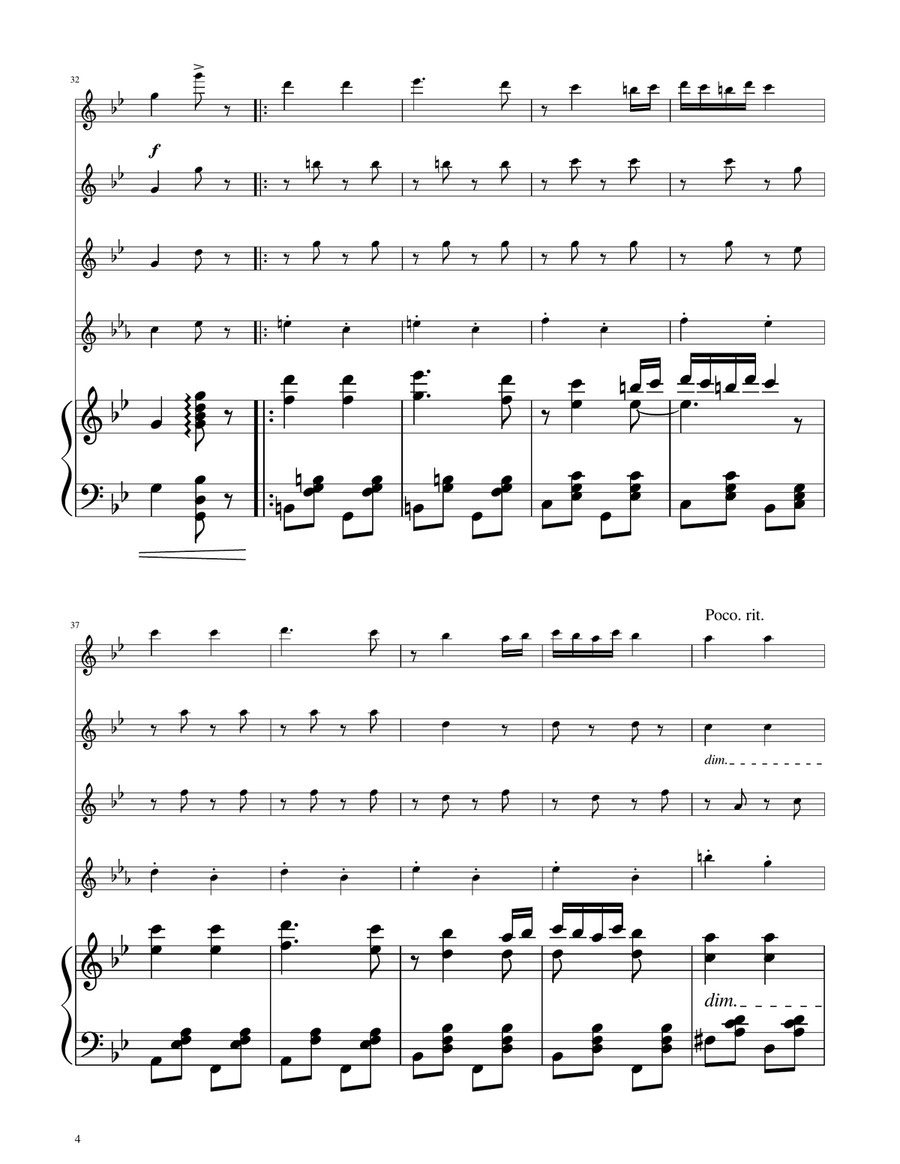 Hungarian Dance No. 5 - Flute Quartet Flute Quartet scores gallery preview page 4