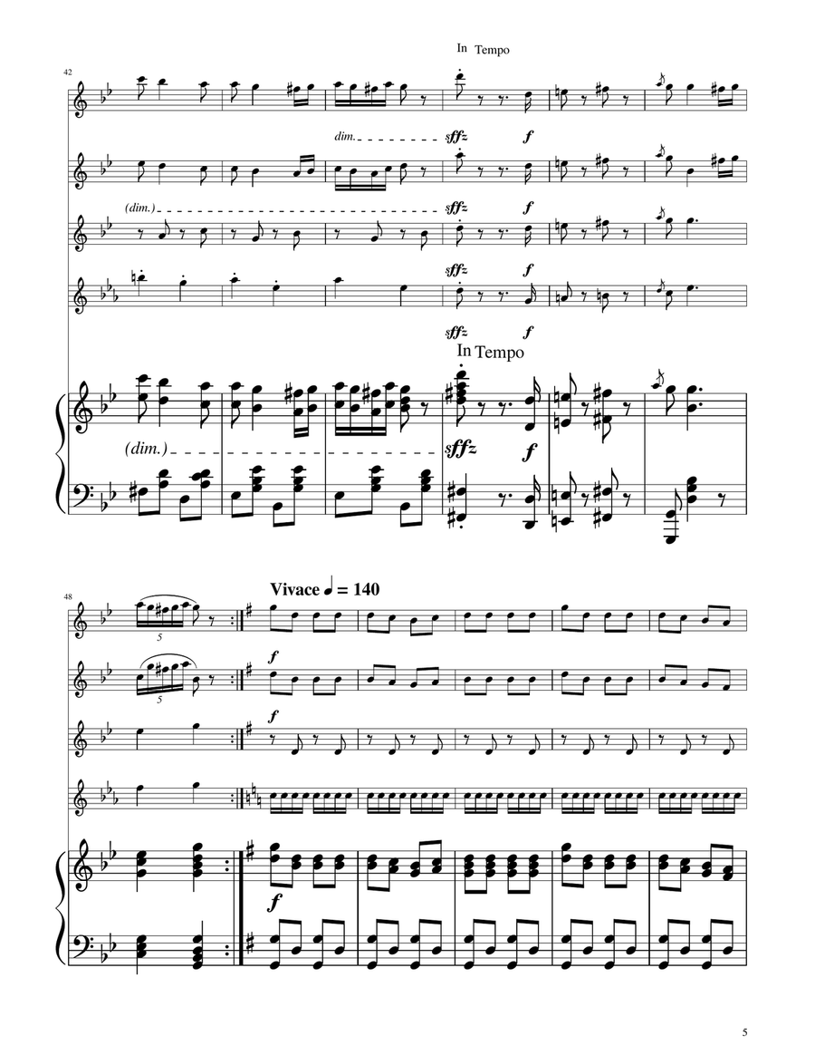 Hungarian Dance No. 5 - Flute Quartet Flute Quartet scores gallery preview page 5