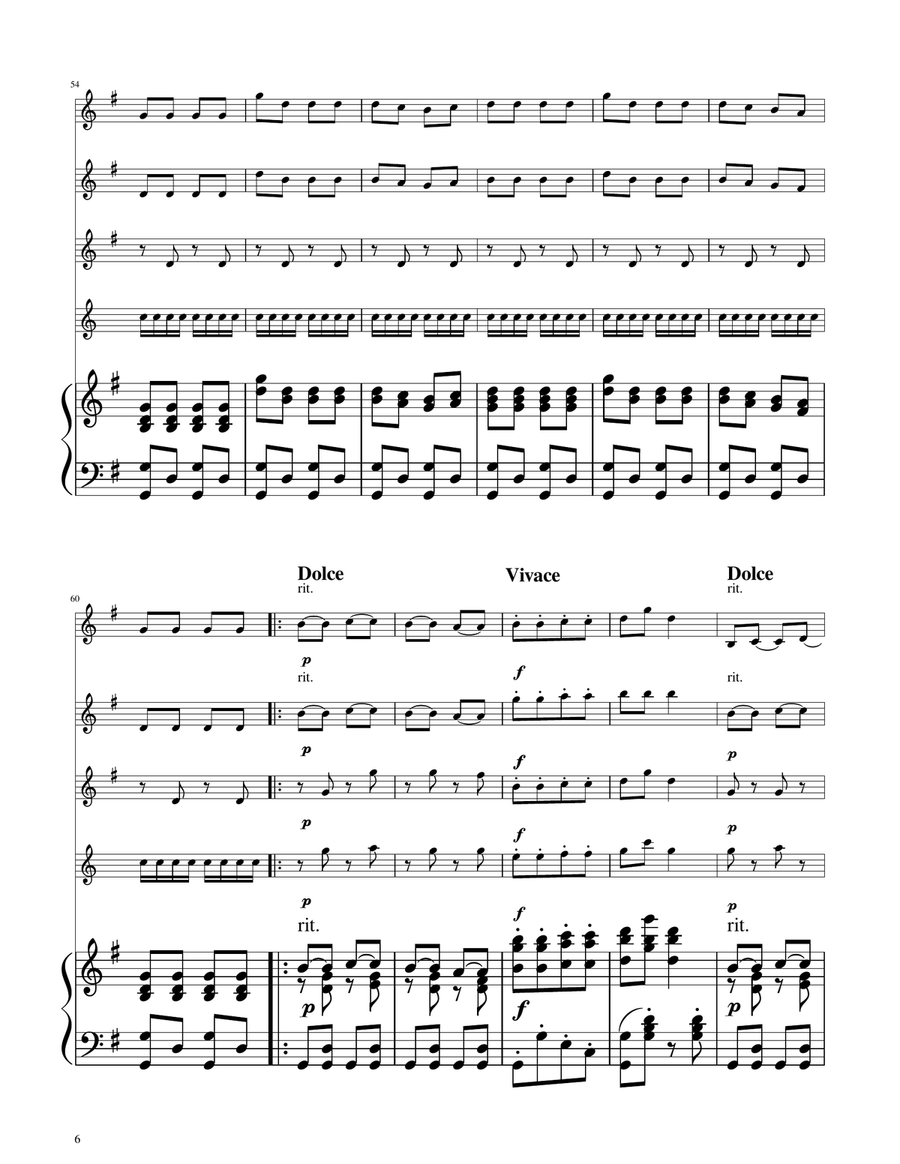 Hungarian Dance No. 5 - Flute Quartet Flute Quartet scores gallery preview page 6