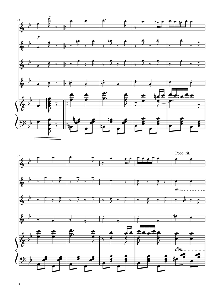Hungarian Dance No. 5 - Flute Quartet Flute Quartet scores gallery preview page 4