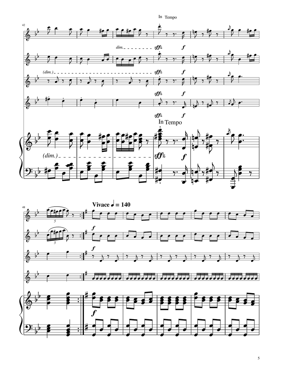 Hungarian Dance No. 5 - Flute Quartet Flute Quartet scores gallery preview page 5