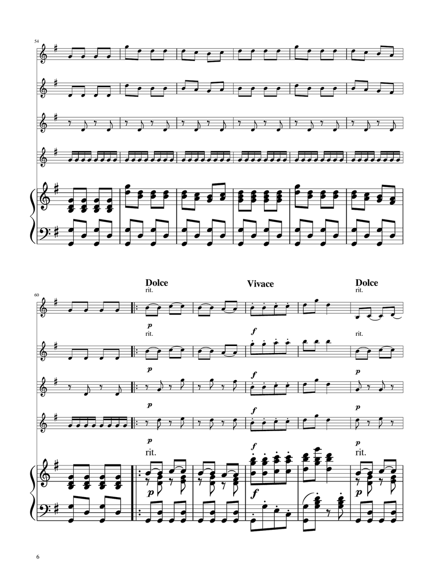 Hungarian Dance No. 5 - Flute Quartet Flute Quartet scores gallery preview page 6