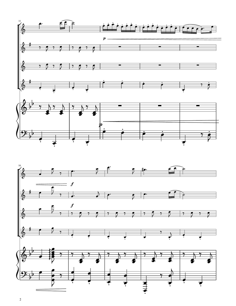 Hungarian Dance No. 5 - Sax Quartet Saxophone Quartet scores gallery preview page 2