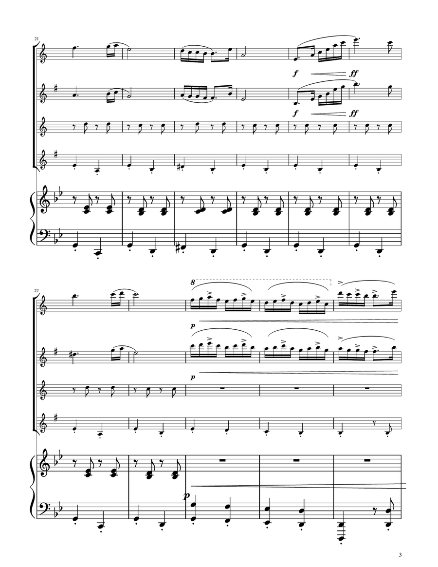 Hungarian Dance No. 5 - Sax Quartet Saxophone Quartet scores gallery preview page 3