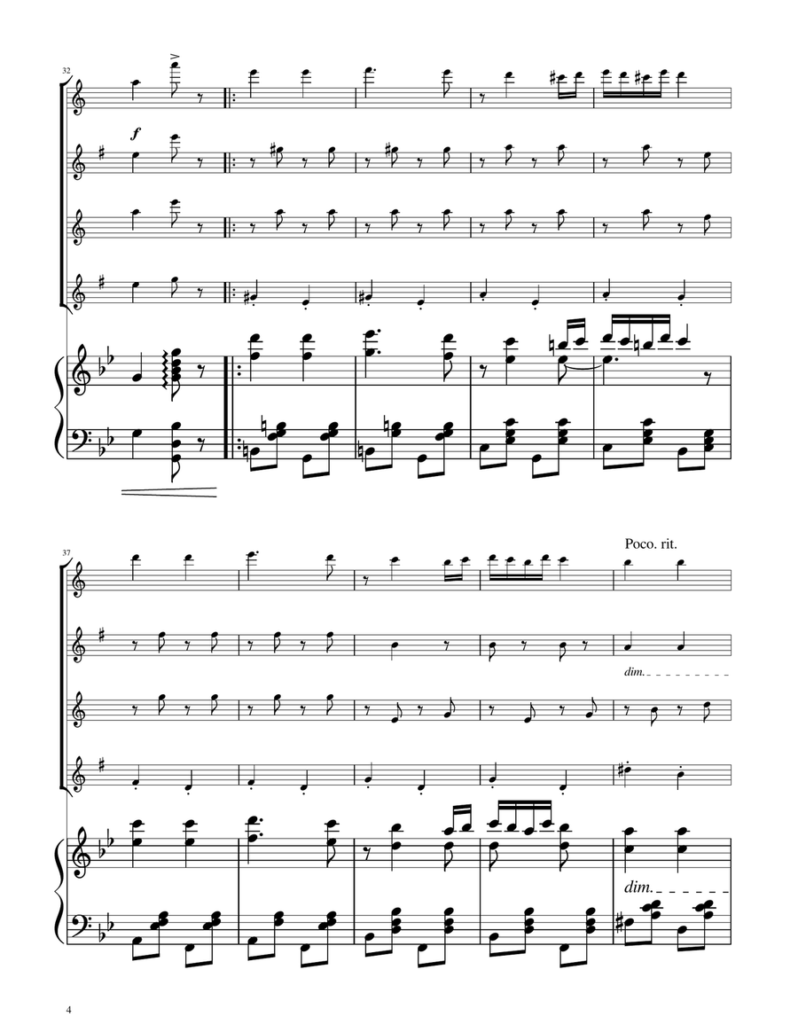 Hungarian Dance No. 5 - Sax Quartet Saxophone Quartet scores gallery preview page 4