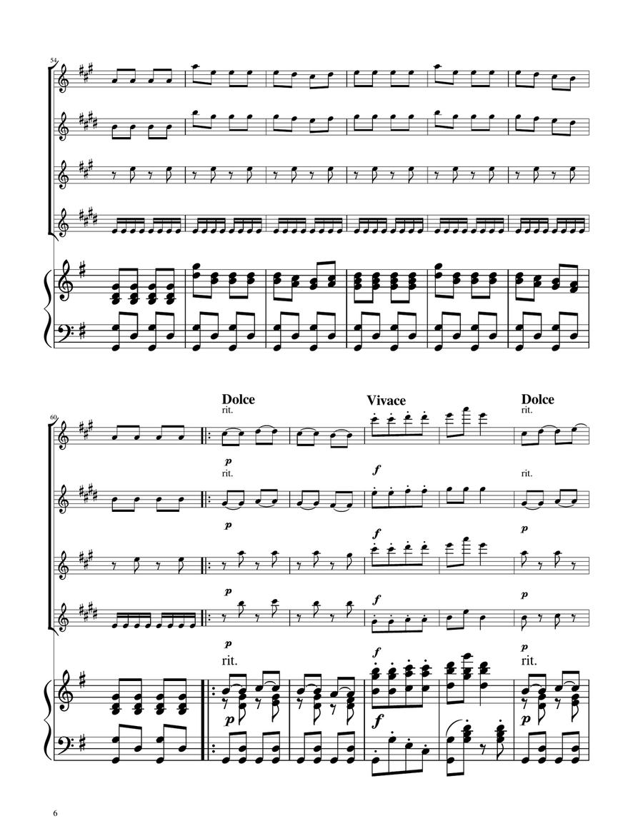 Hungarian Dance No. 5 - Sax Quartet Saxophone Quartet scores gallery preview page 6