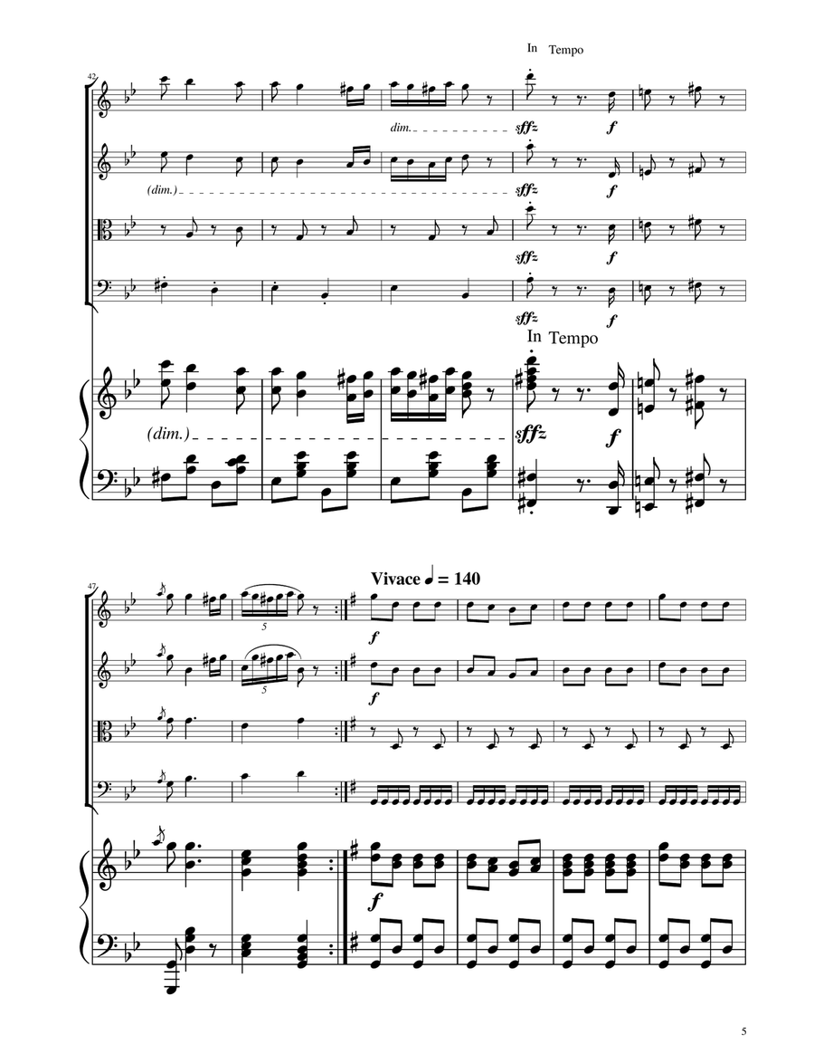 Hungarian Dance No. 5 - String Quartet String Quartet scores gallery preview page 5