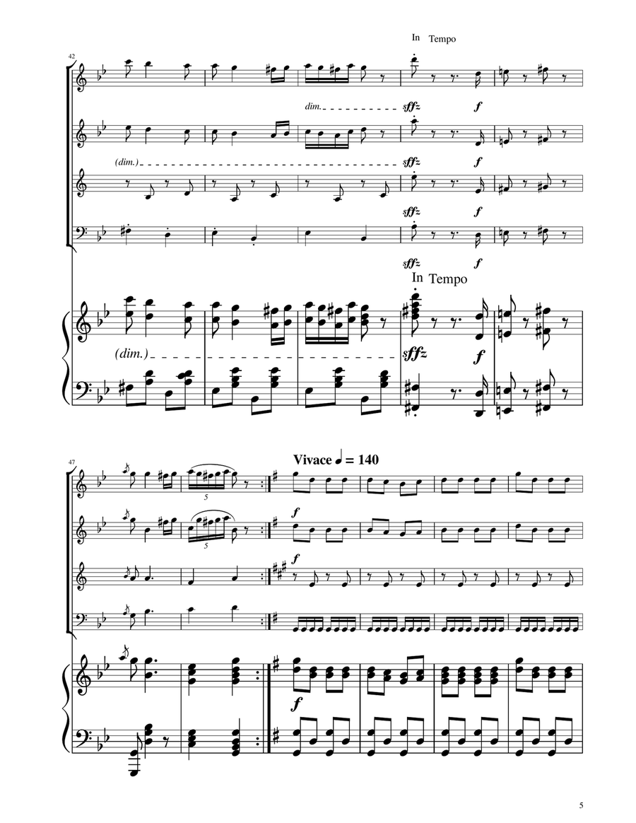 Hungarian Dance No. 5 - Woodwind Quartet Woodwind Quartet scores gallery preview page 5