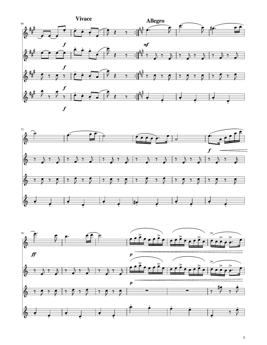 Hungarian Dance No. 5 - Clarinet Quartet Clarinet Quartet scores gallery preview page 5