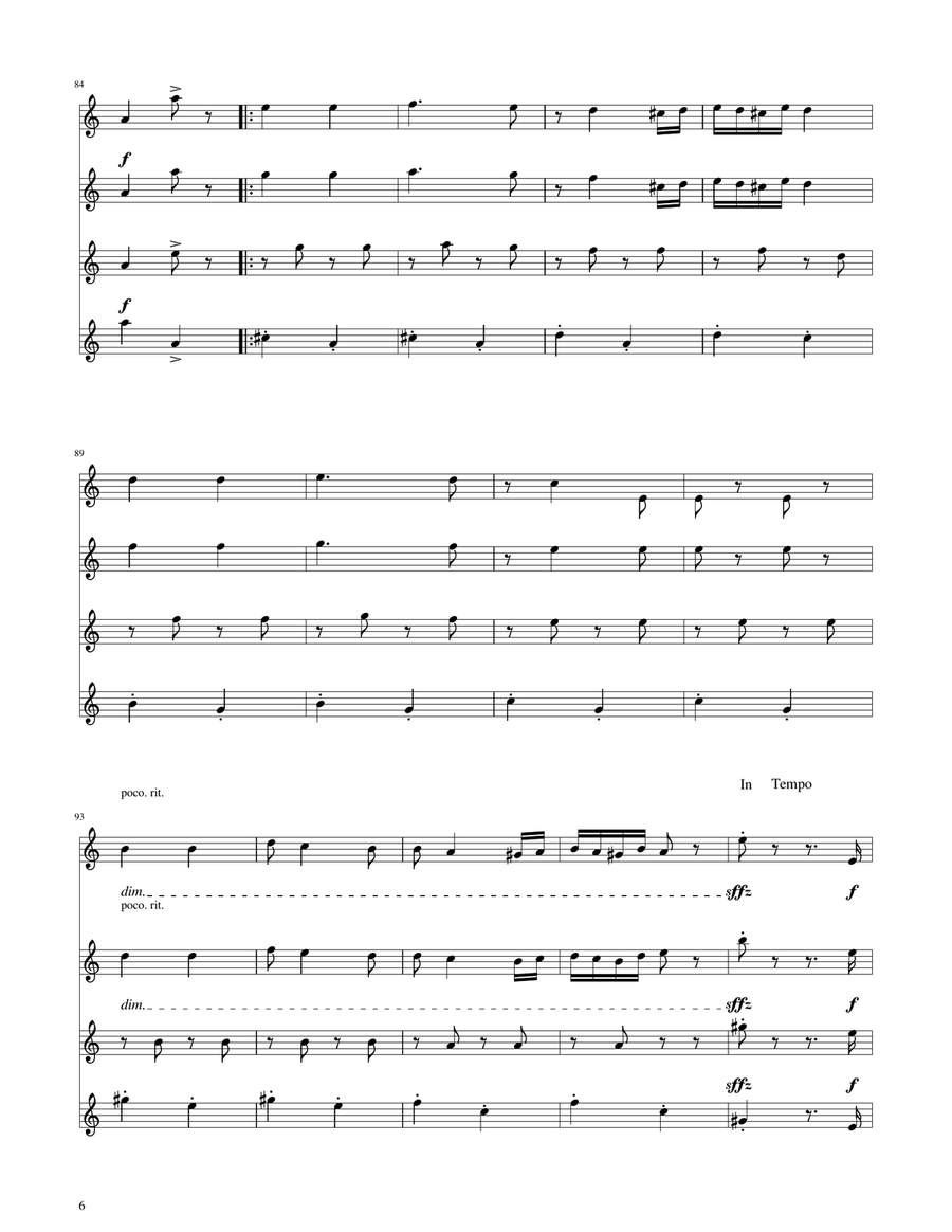 Hungarian Dance No. 5 - Clarinet Quartet Clarinet Quartet scores gallery preview page 6