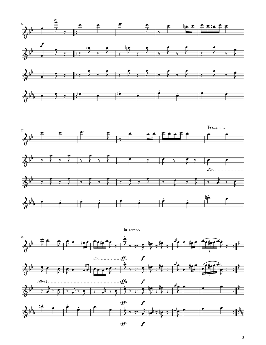 Hungarian Dance No. 5 - Flute Quartet Flute Quartet scores gallery preview page 3