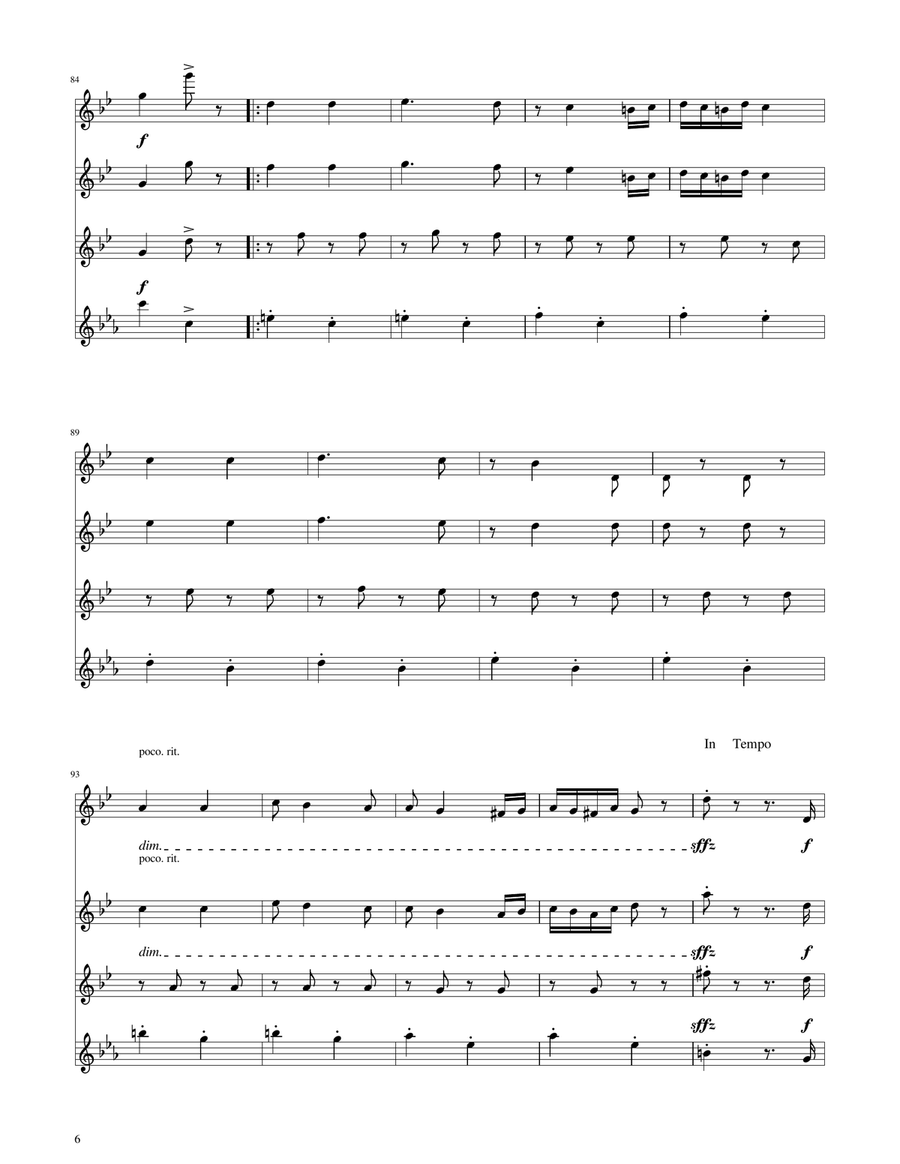 Hungarian Dance No. 5 - Flute Quartet Flute Quartet scores gallery preview page 6