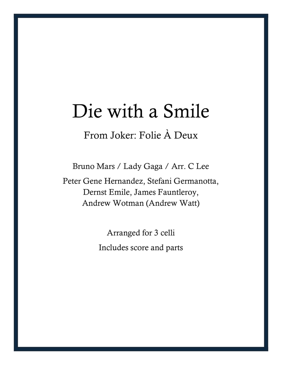 Die With A Smile Die With A Smile String Trio scores gallery preview page 1