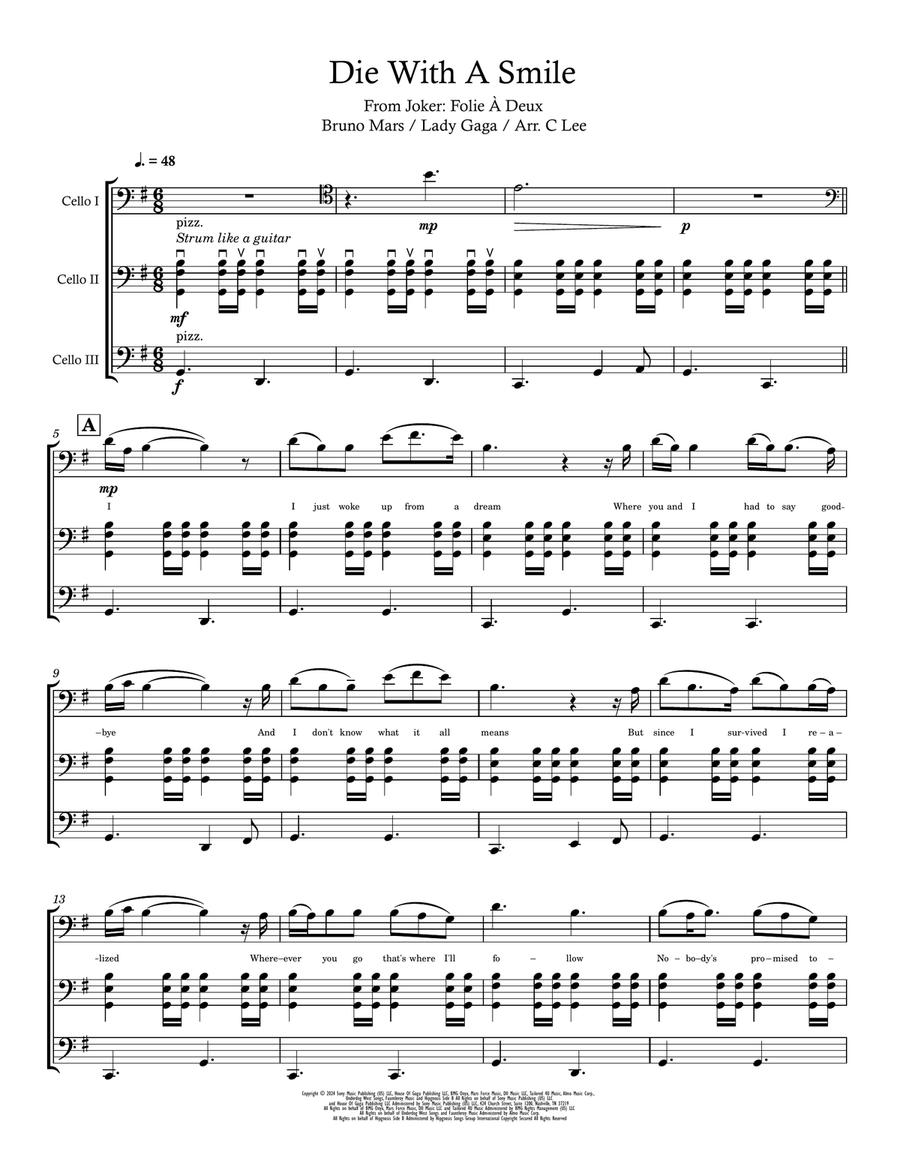 Die With A Smile Die With A Smile String Trio scores gallery preview page 2