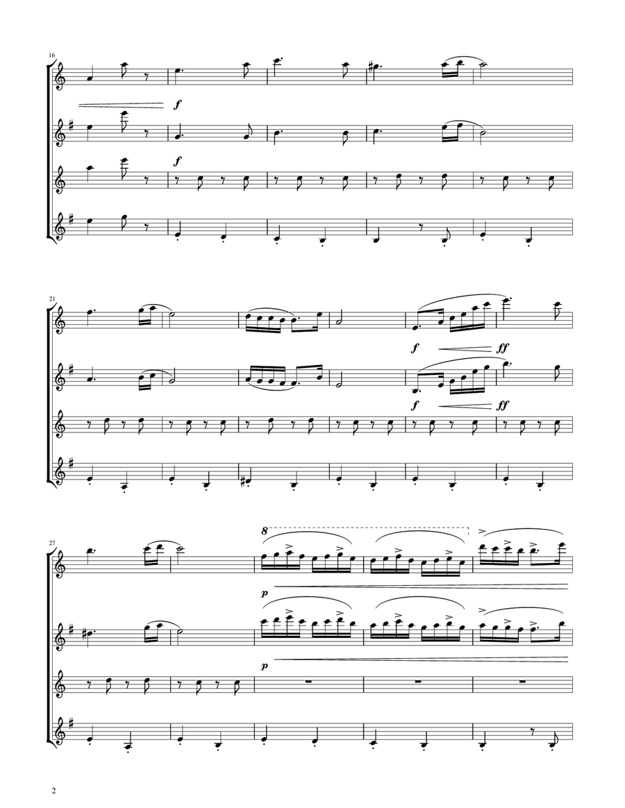 Hungarian Dance No. 5 - Sax Quartet Saxophone Quartet scores gallery preview page 2