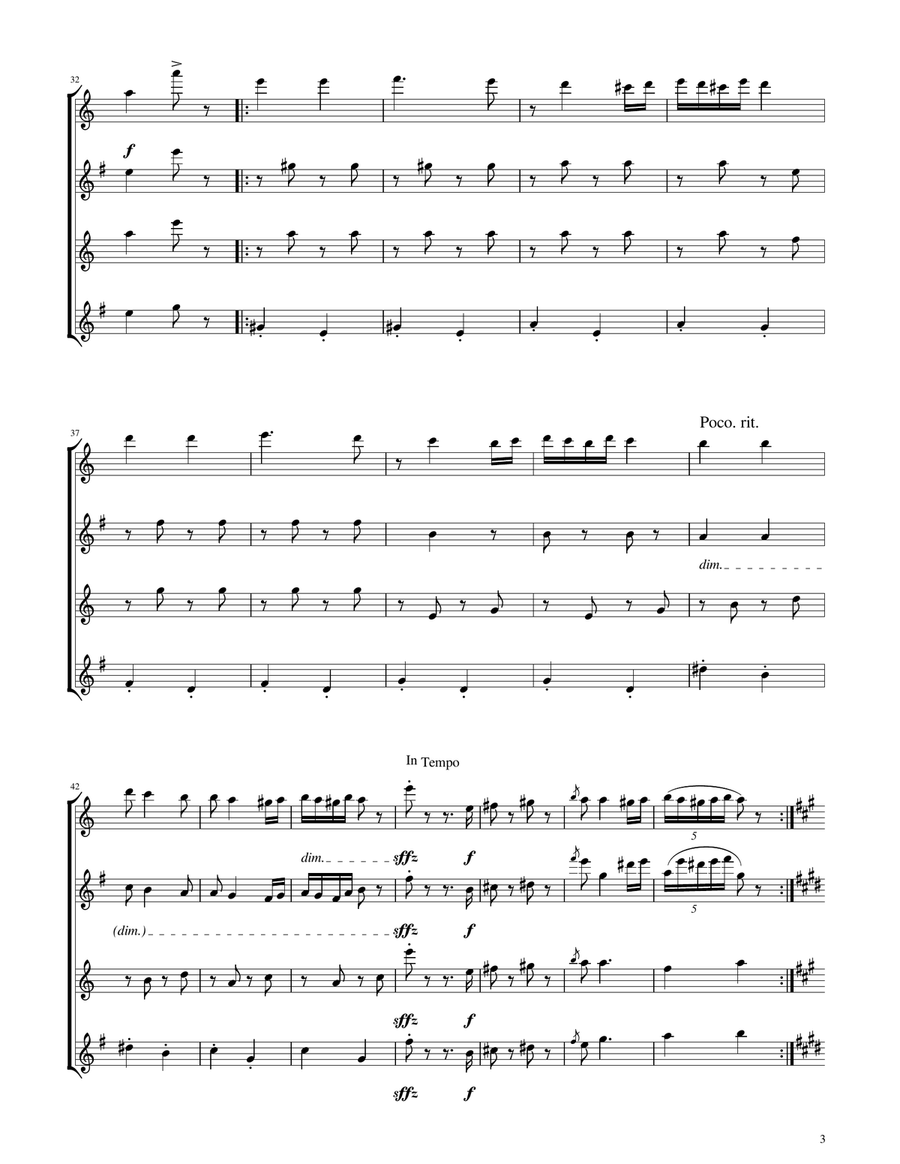 Hungarian Dance No. 5 - Sax Quartet Saxophone Quartet scores gallery preview page 3