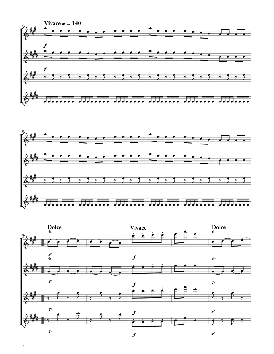 Hungarian Dance No. 5 - Sax Quartet Saxophone Quartet scores gallery preview page 4