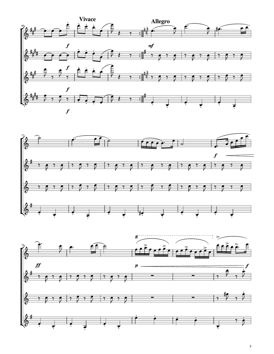 Hungarian Dance No. 5 - Sax Quartet Saxophone Quartet scores gallery preview page 5