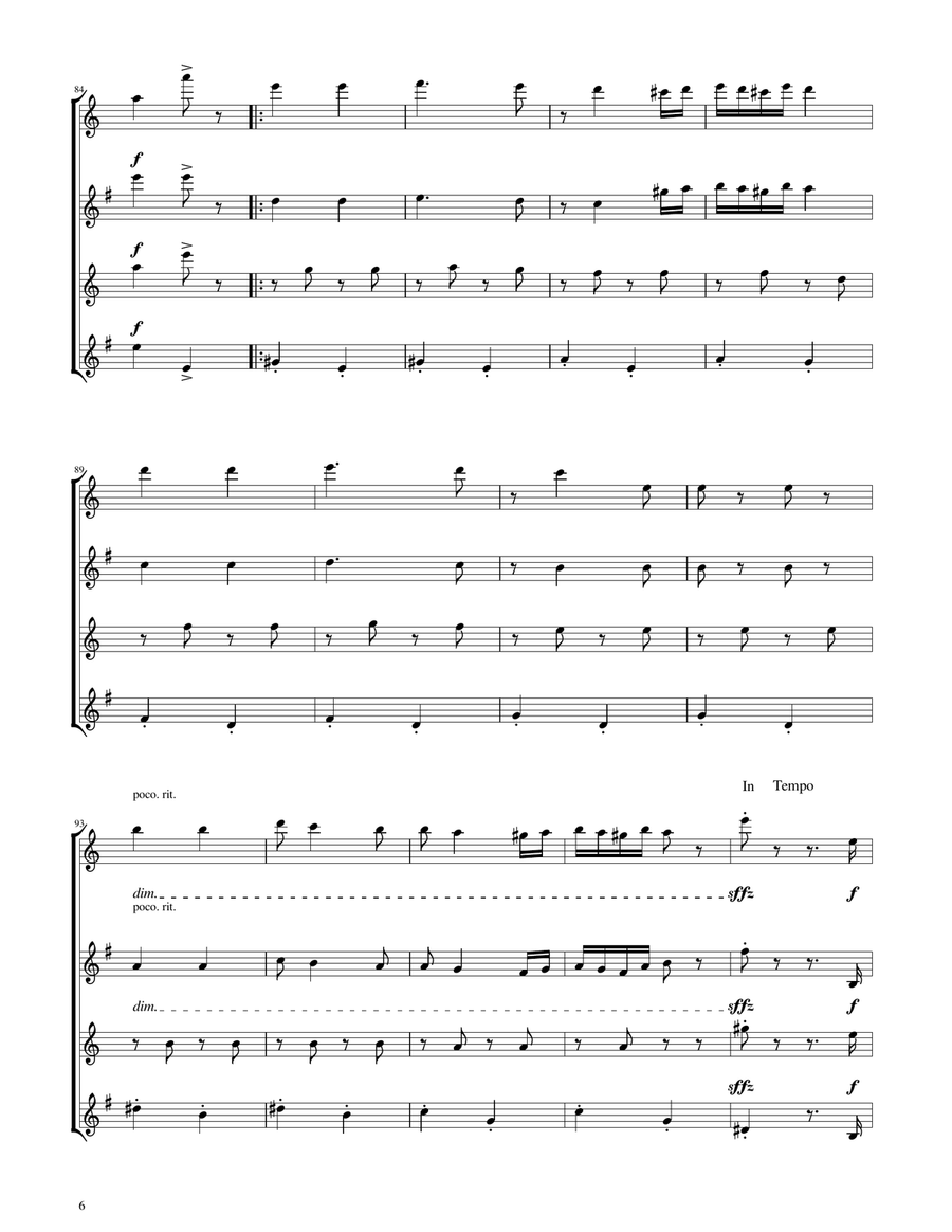 Hungarian Dance No. 5 - Sax Quartet Saxophone Quartet scores gallery preview page 6