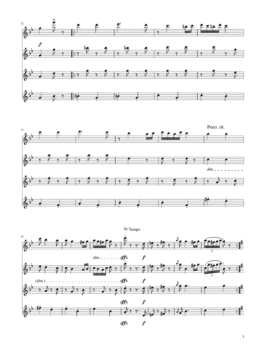 Hungarian Dance No. 5 - Flute Quartet Flute Quartet scores gallery preview page 3