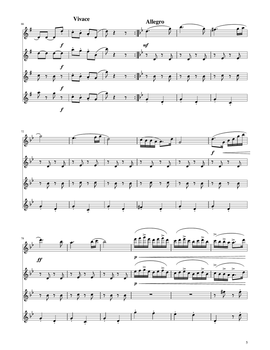 Hungarian Dance No. 5 - Flute Quartet Flute Quartet scores gallery preview page 5