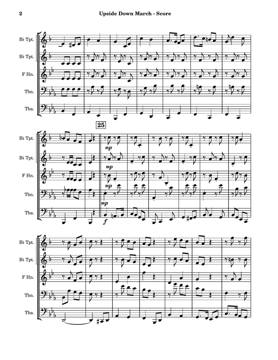 Upside Down March Brass Quintet scores gallery preview page 2