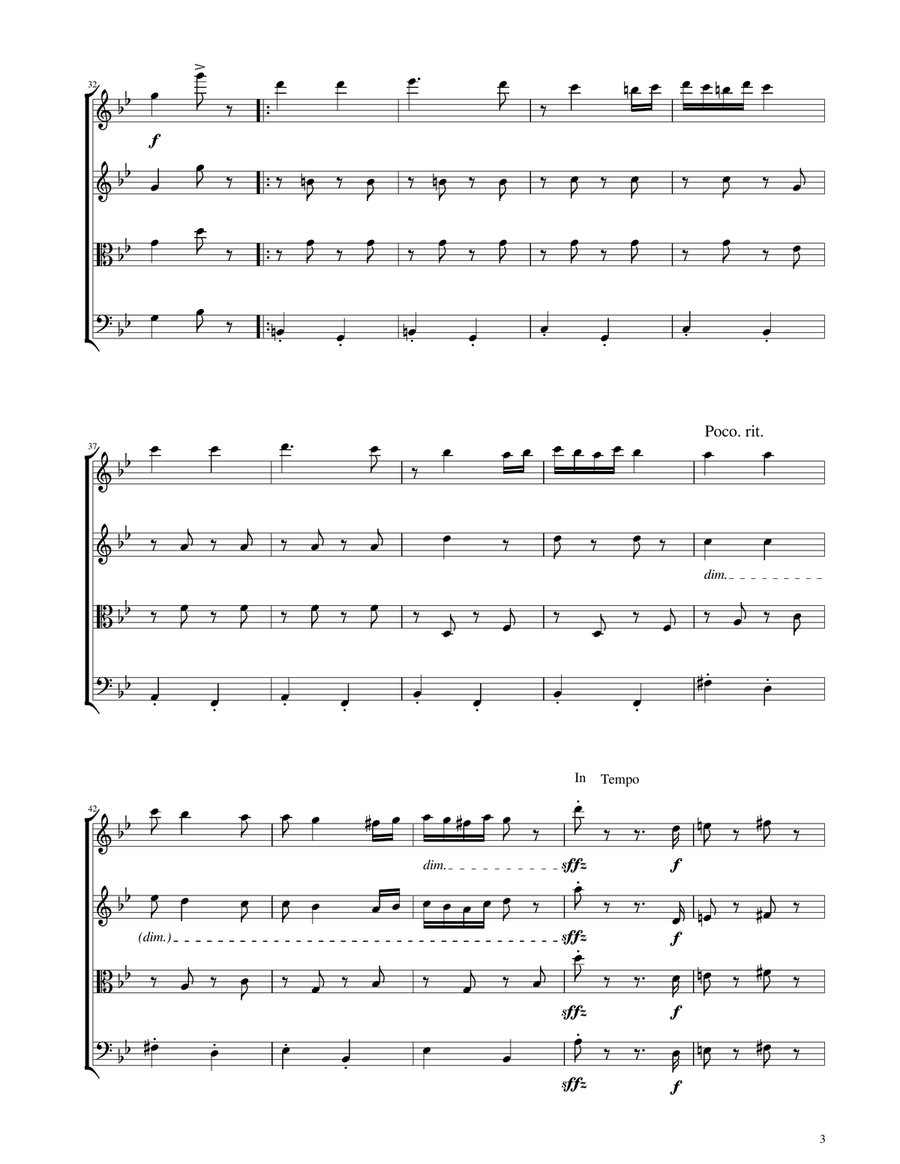 Hungarian Dance No. 5 - String Quartet String Quartet scores gallery preview page 3