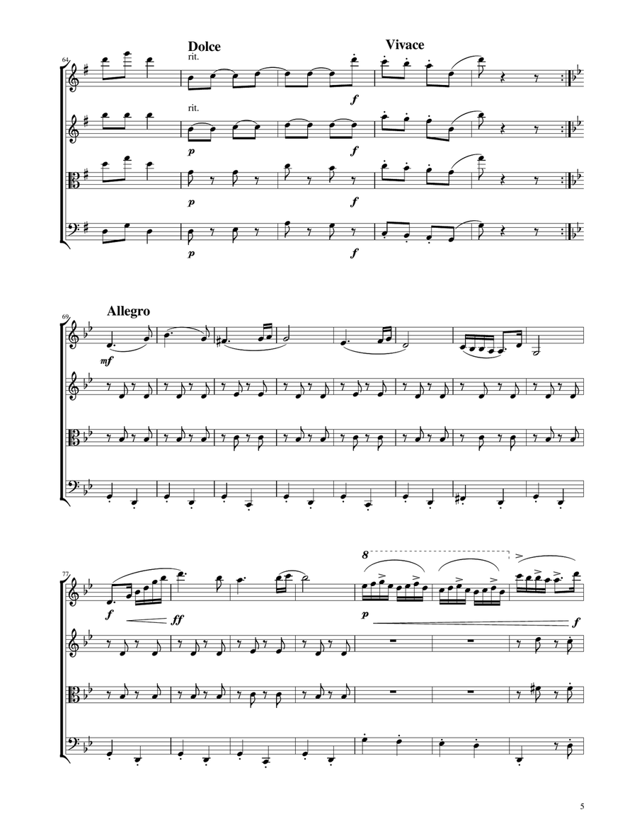 Hungarian Dance No. 5 - String Quartet String Quartet scores gallery preview page 5