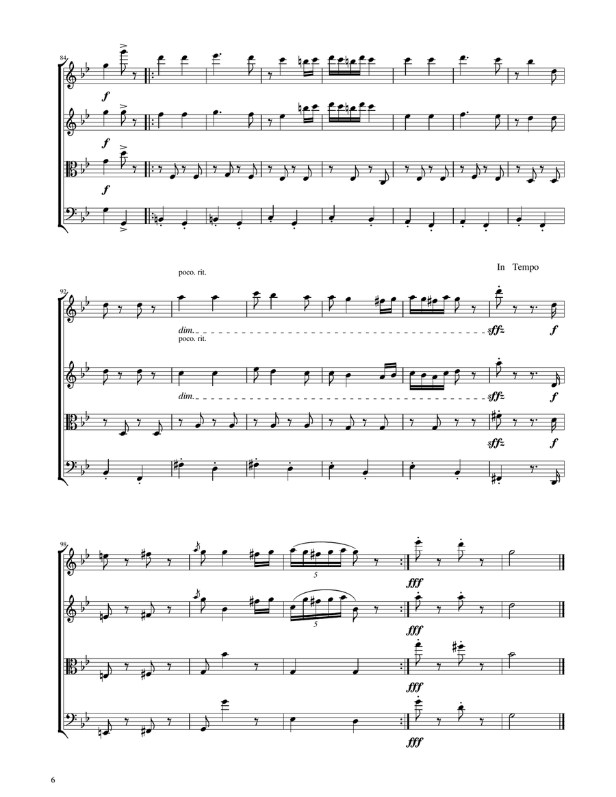 Hungarian Dance No. 5 - String Quartet String Quartet scores gallery preview page 6