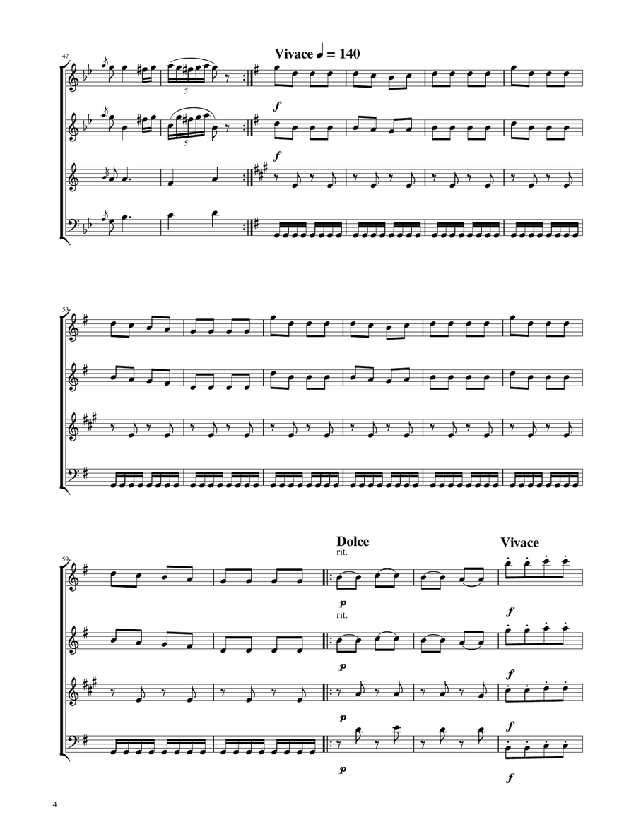 Hungarian Dance No. 5 - Woodwind Quartet Woodwind Quartet scores gallery preview page 4
